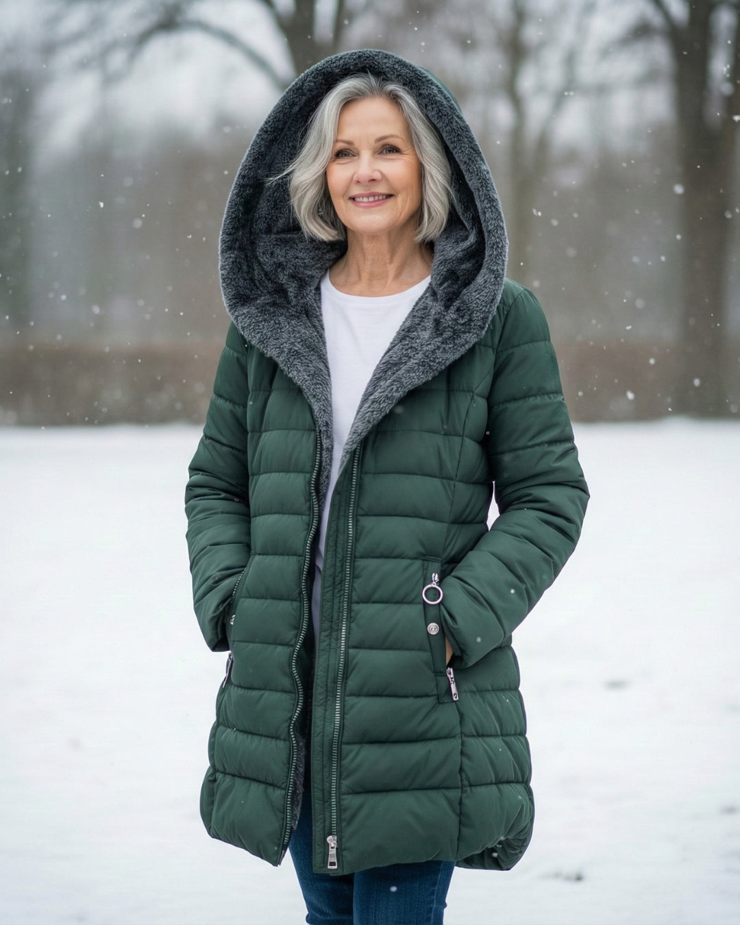 Elena – Gewatteerde winterjas met capuchon