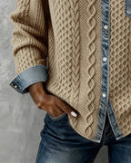 Simone™ | Denim Patchwork Shirt