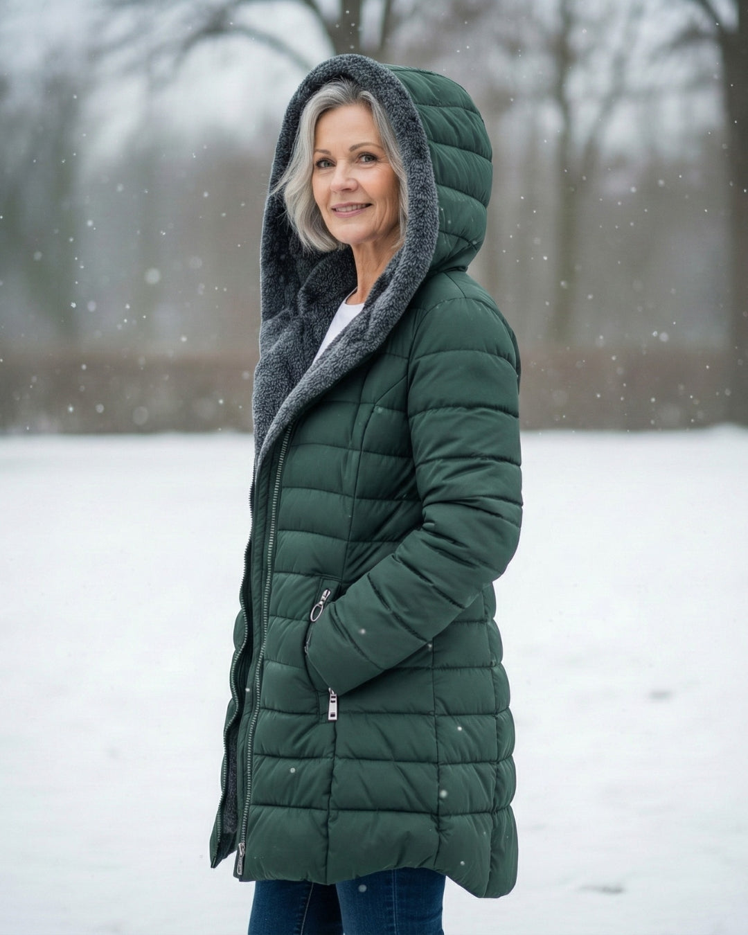 Elena – Gewatteerde winterjas met capuchon