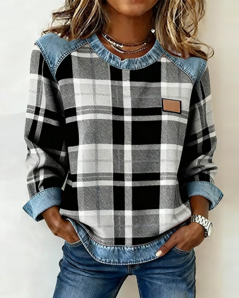 Anne – Cozy Checkwork Sweater