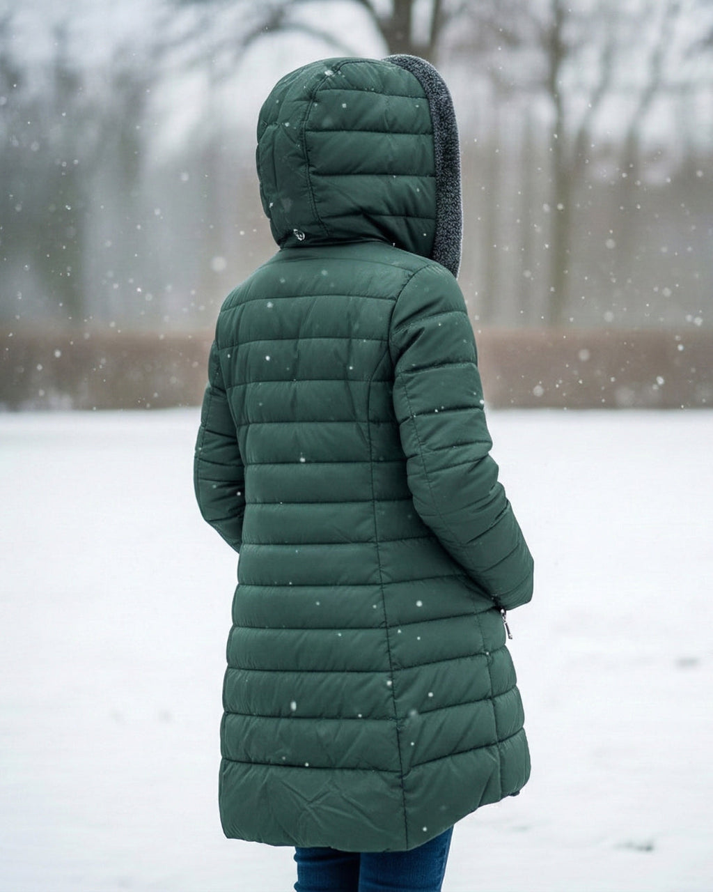 Elena – Gewatteerde winterjas met capuchon