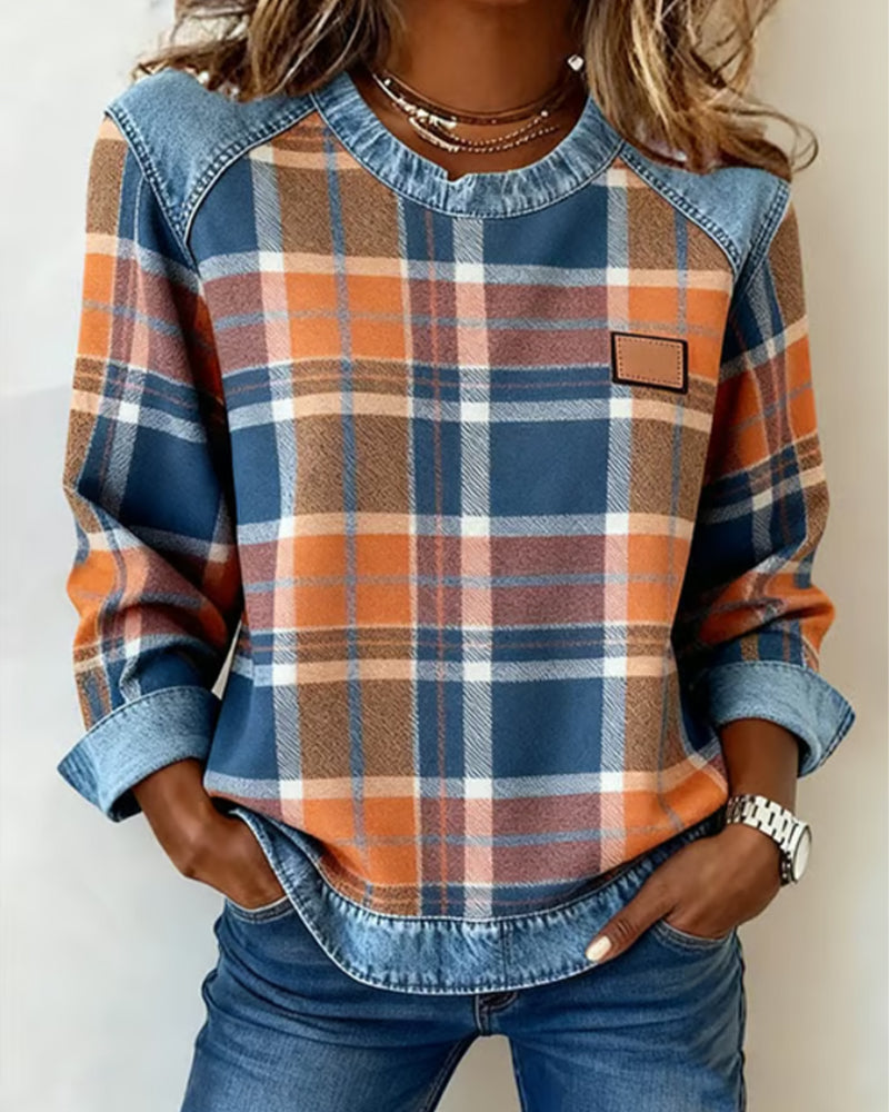 Anne – Cozy Checkwork Sweater