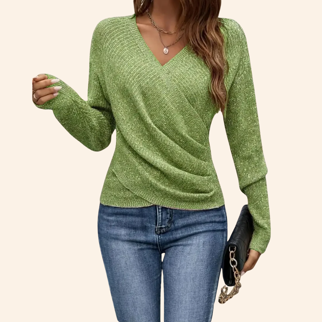 Jasmine | Elegant Wrap Top with V-Neck