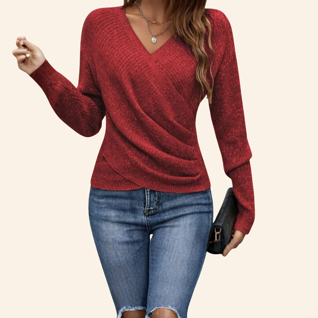 Jasmine | Elegant Wrap Top with V-Neck
