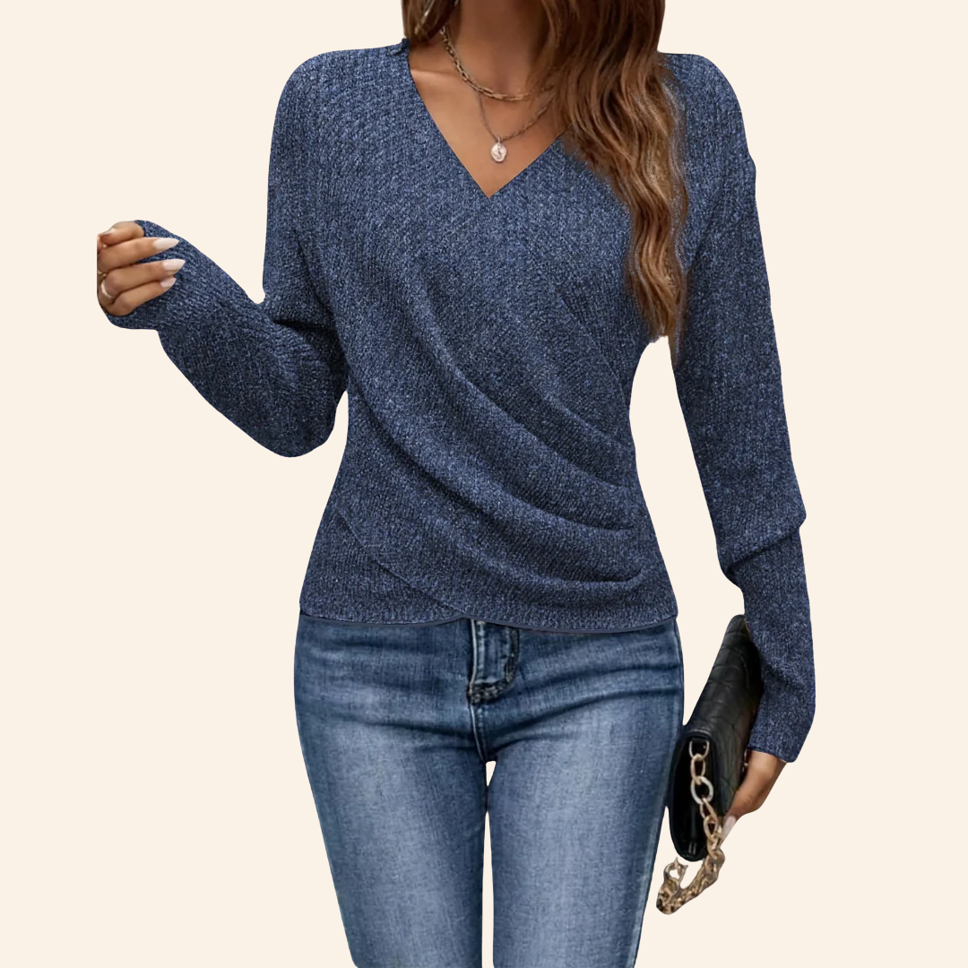 Jasmine | Elegant Wrap Top with V-Neck