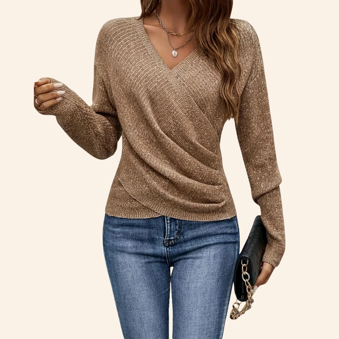 Jasmine | Elegant Wrap Top with V-Neck