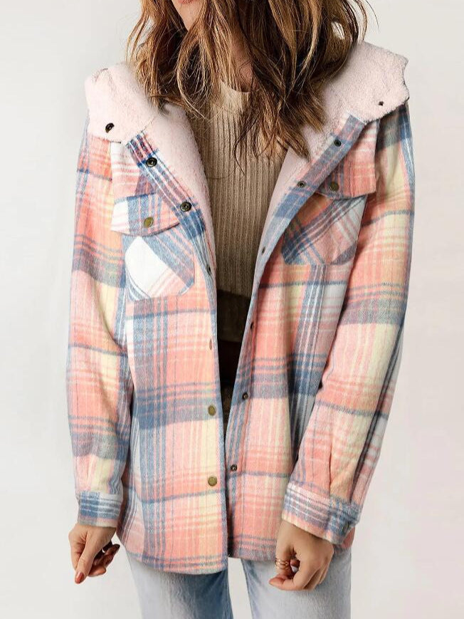 ELARA™ – Timeless Hooded Plaid Jacket