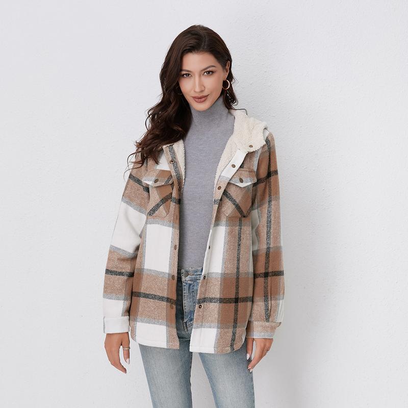 ELARA™ – Timeless Hooded Plaid Jacket